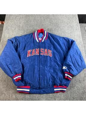 Vintage 90s Starter University Of Kansas Jayhawks Jacket XXL RARE MENS USA MADE